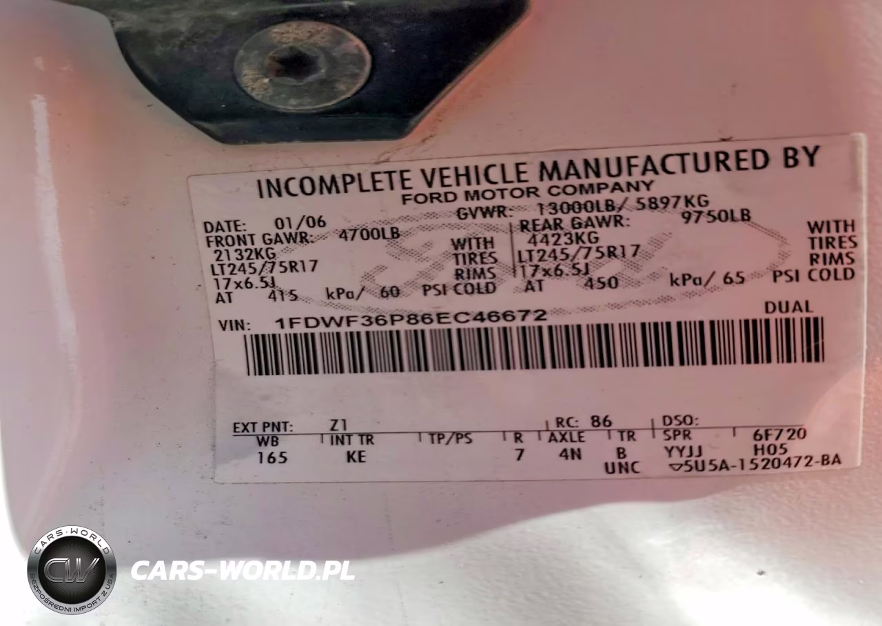 2006 Ford F350 Super Duty VIN:1FDWF36P86EC46672 - 12