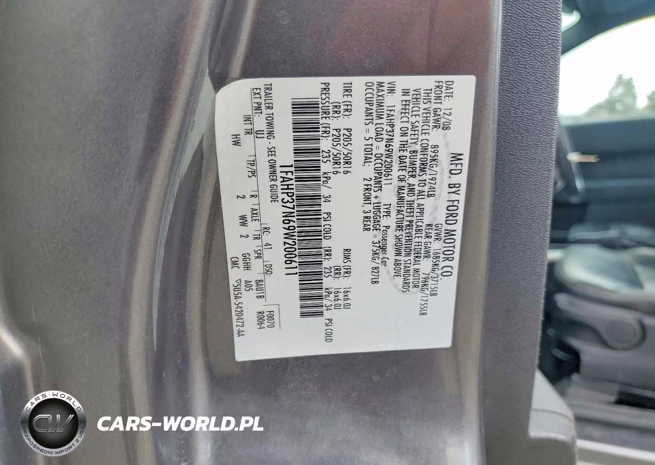 2009 Ford Focus Sel VIN:1FAHP37N69W200611 - 12