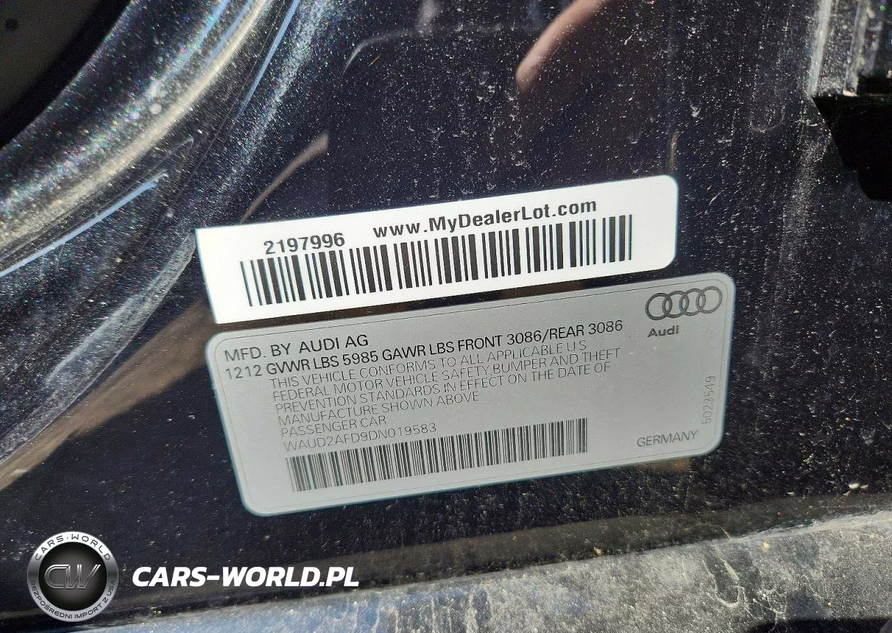 2013 AUDI S8 QUATTRO VIN:WAUD2AFD9DN019583 - 12
