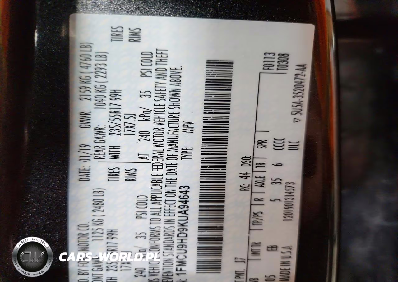 2019 Ford Escape Sel VIN:1FMCU9HD9KUA94643 - 13