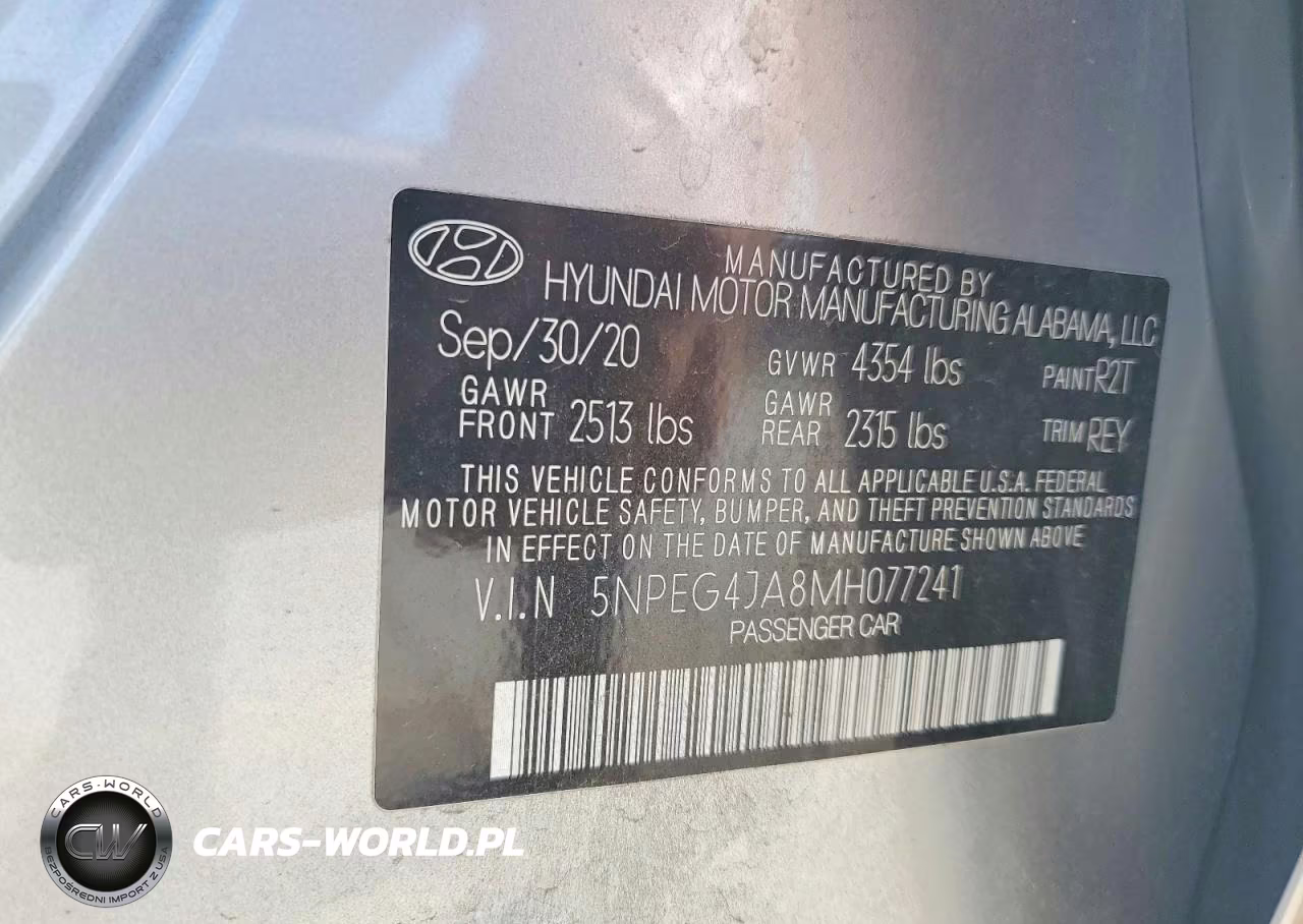2021 Hyundai Sonata VIN:5NPEG4JA8MH077241 - 12