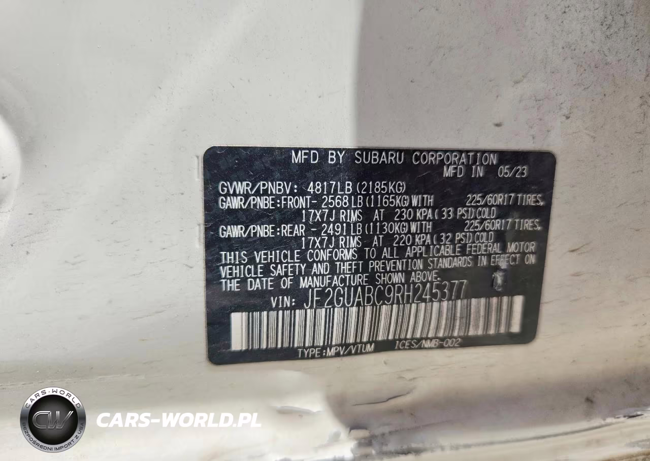 2024 Subaru Crosstrek VIN:JF2GUABC9RH245377 - 12