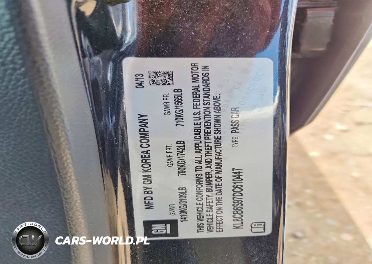 2013 Chevrolet Spark Ls VIN:KL8CB6S97DC610447 - 12