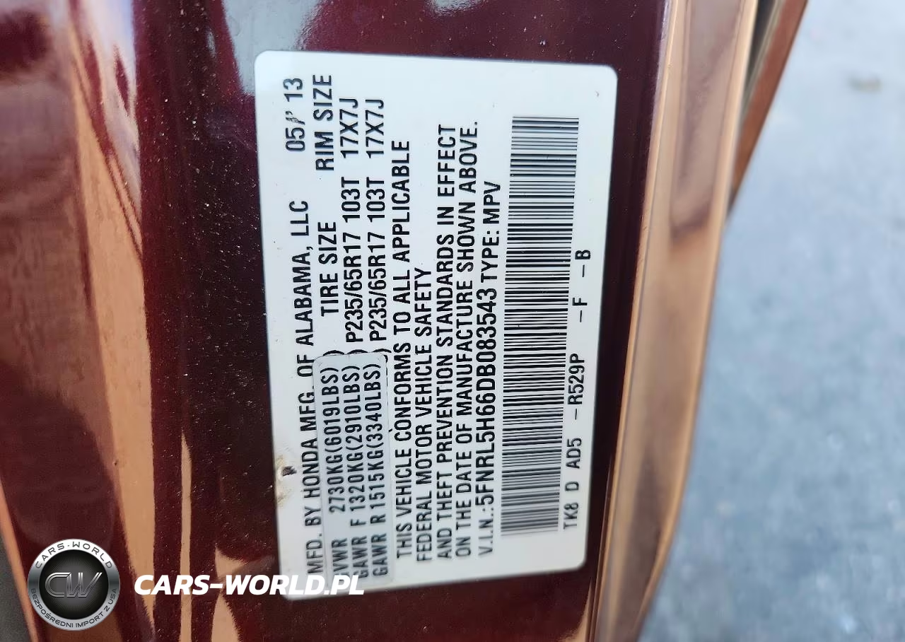 2013 Honda Odyssey Exl VIN:5FNRL5H66DB083543 - 13