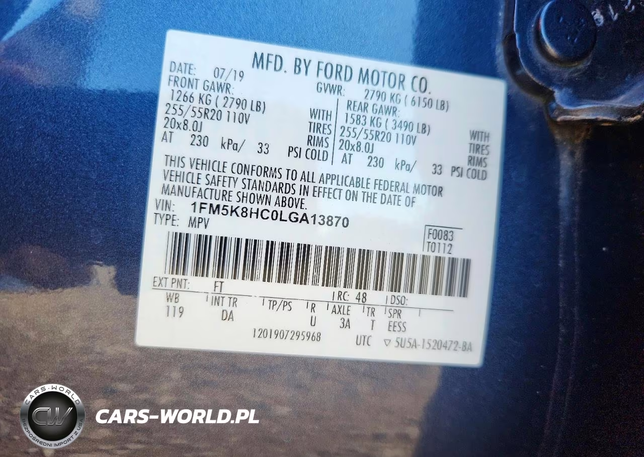 2020 Ford Explorer Platinum VIN:1FM5K8HC0LGA13870 - 14