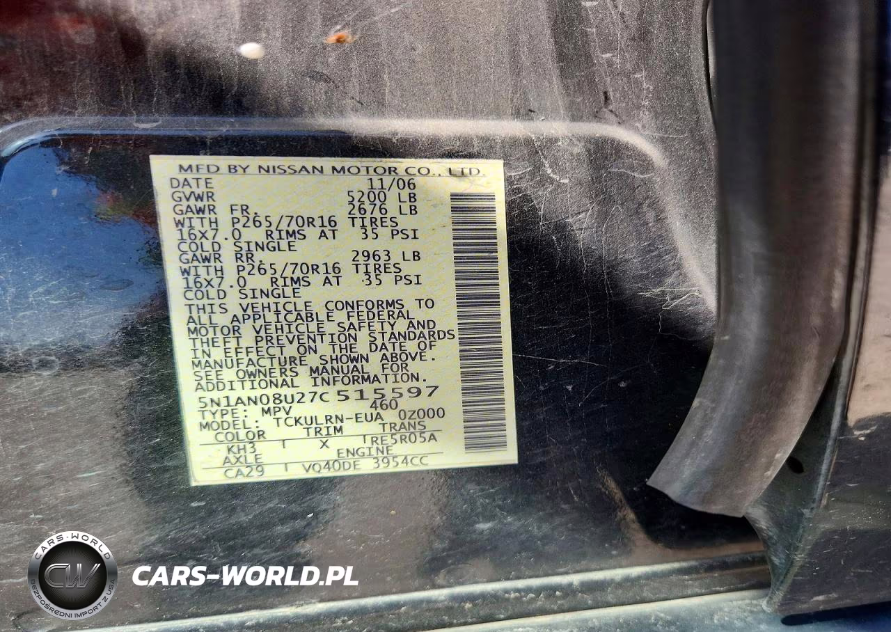 2007 Nissan Xterra X VIN:5N1AN08U27C515597 - 13