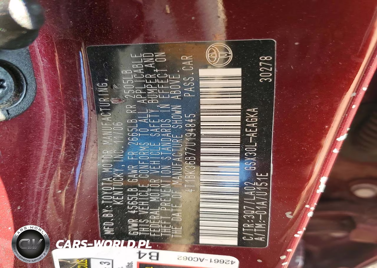 2007 Toyota Avalon Xls VIN:4T1BK36B77U194845 - 13