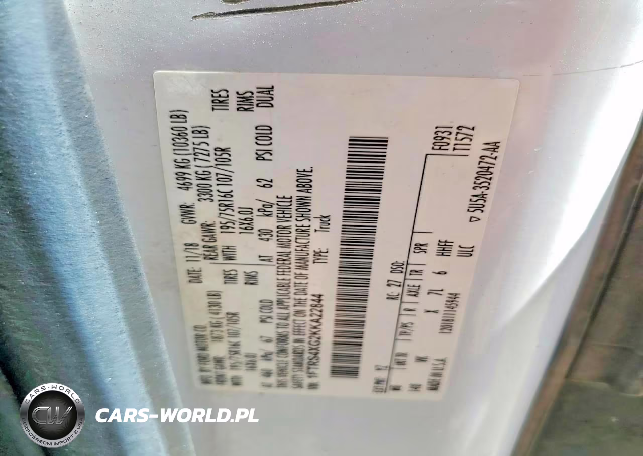 2019 Ford Transit-350 VIN:1FTRS4XG2KKA22844 - 13
