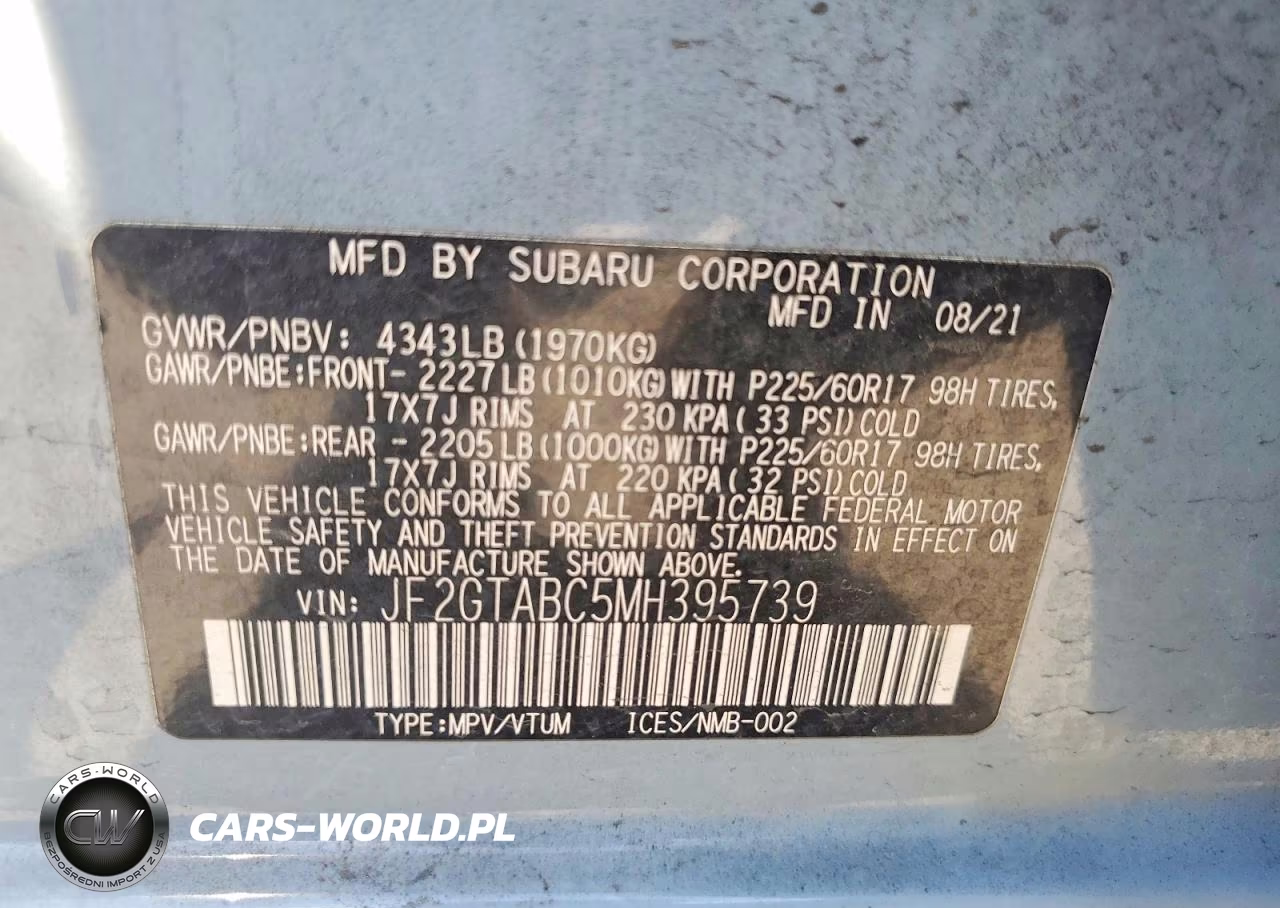 2021 Subaru Crosstrek VIN:JF2GTABC5MH395739 - 14