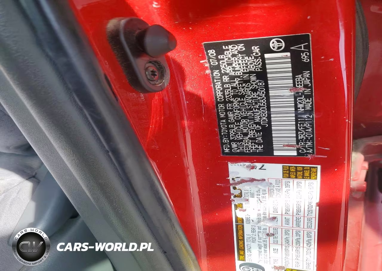 2008 Toyota Prius Base VIN:JTDKB20U583450187 - 12