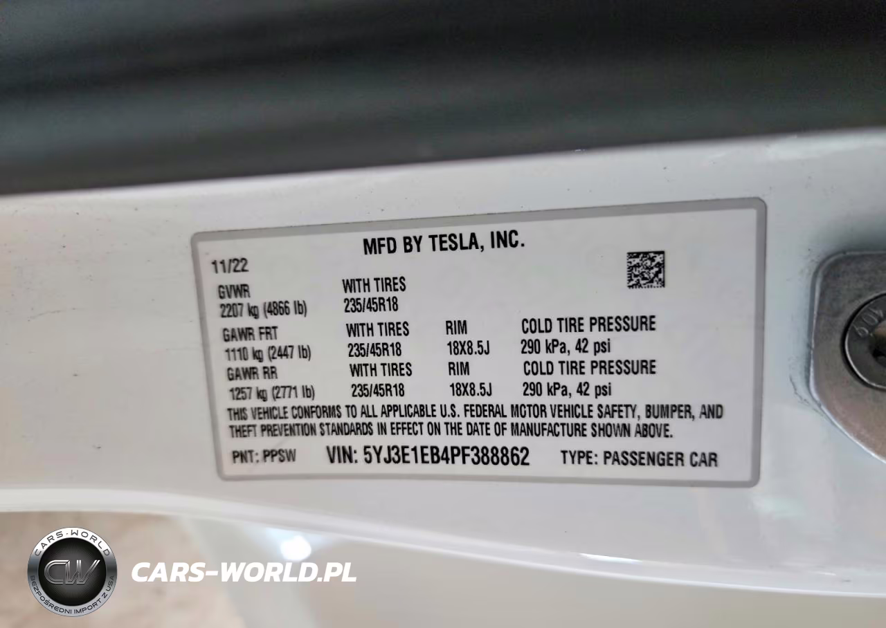 2023 Tesla Model 3 VIN:5YJ3E1EB4PF388862 - 12