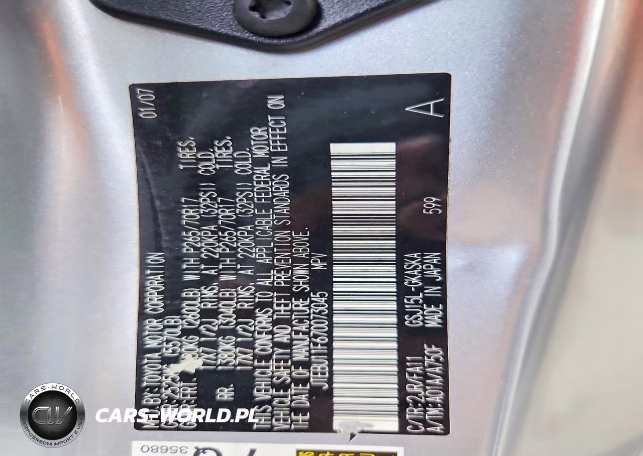 2007 Toyota Fj Cruiser Base VIN:JTEBU11F670073045 - 14