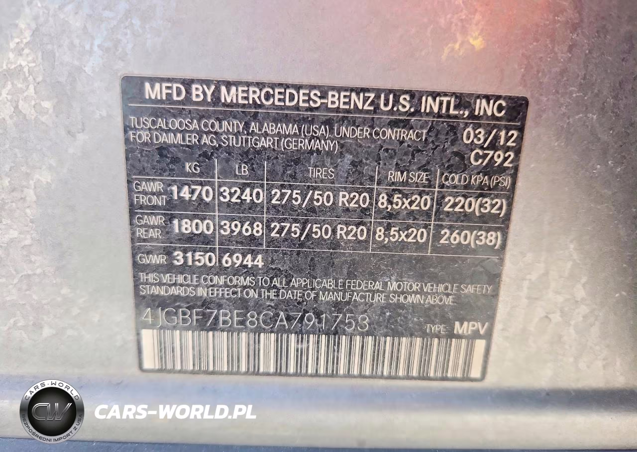 2012 Mercedes-Benz Gl 450 4Matic VIN:4JGBF7BE8CA791753 - 13