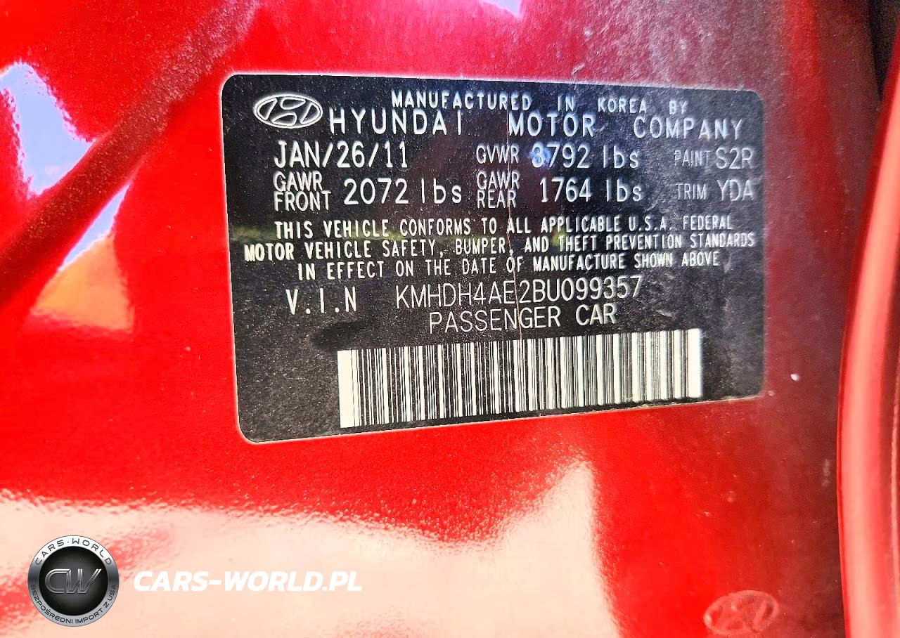 2011 Hyundai Elantra Limited VIN:KMHDH4AE2BU099357 - 12