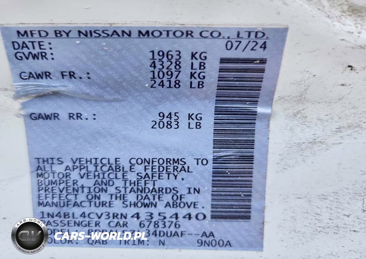 2024 Nissan Altima VIN:1N4BL4CV3RN435440 - 13