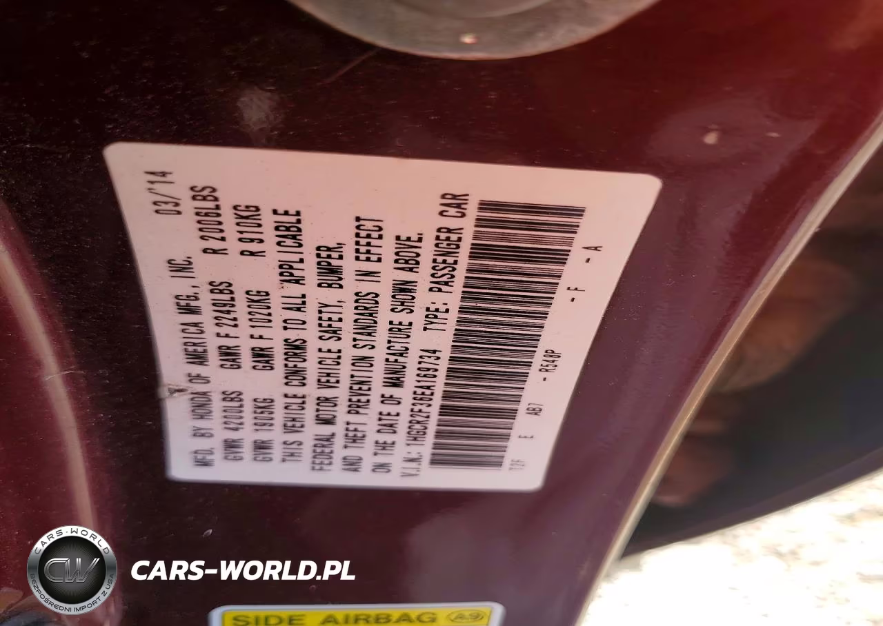 2014 Honda Accord Lx VIN:1HGCR2F36EA169734 - 12
