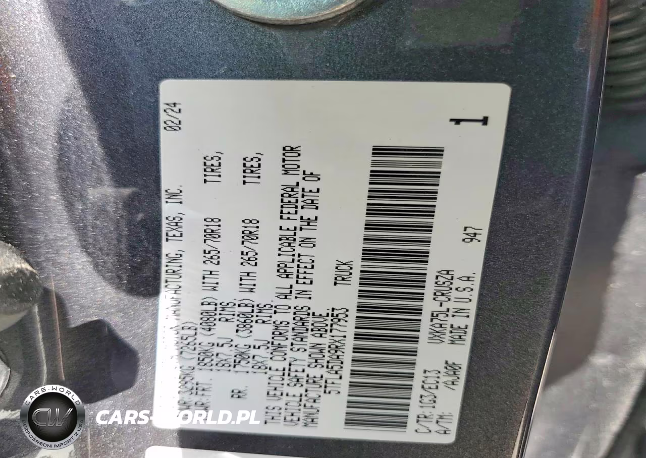 2024 Toyota Tundra Double Cab Sr VIN:5TFLA5DA9RX177953 - 12