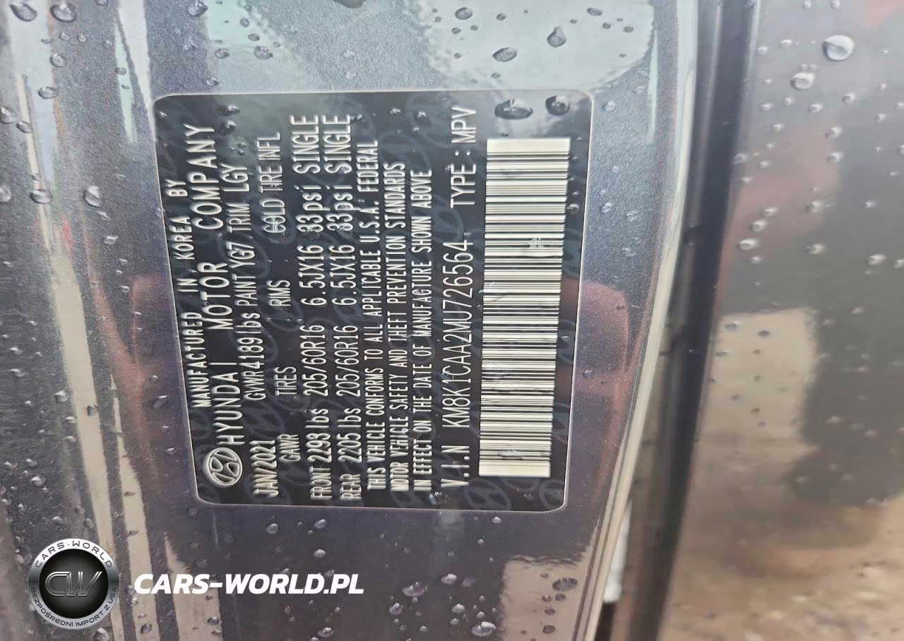 2021 Hyundai Kona Se VIN:KM8K1CAA2MU726564 - 13