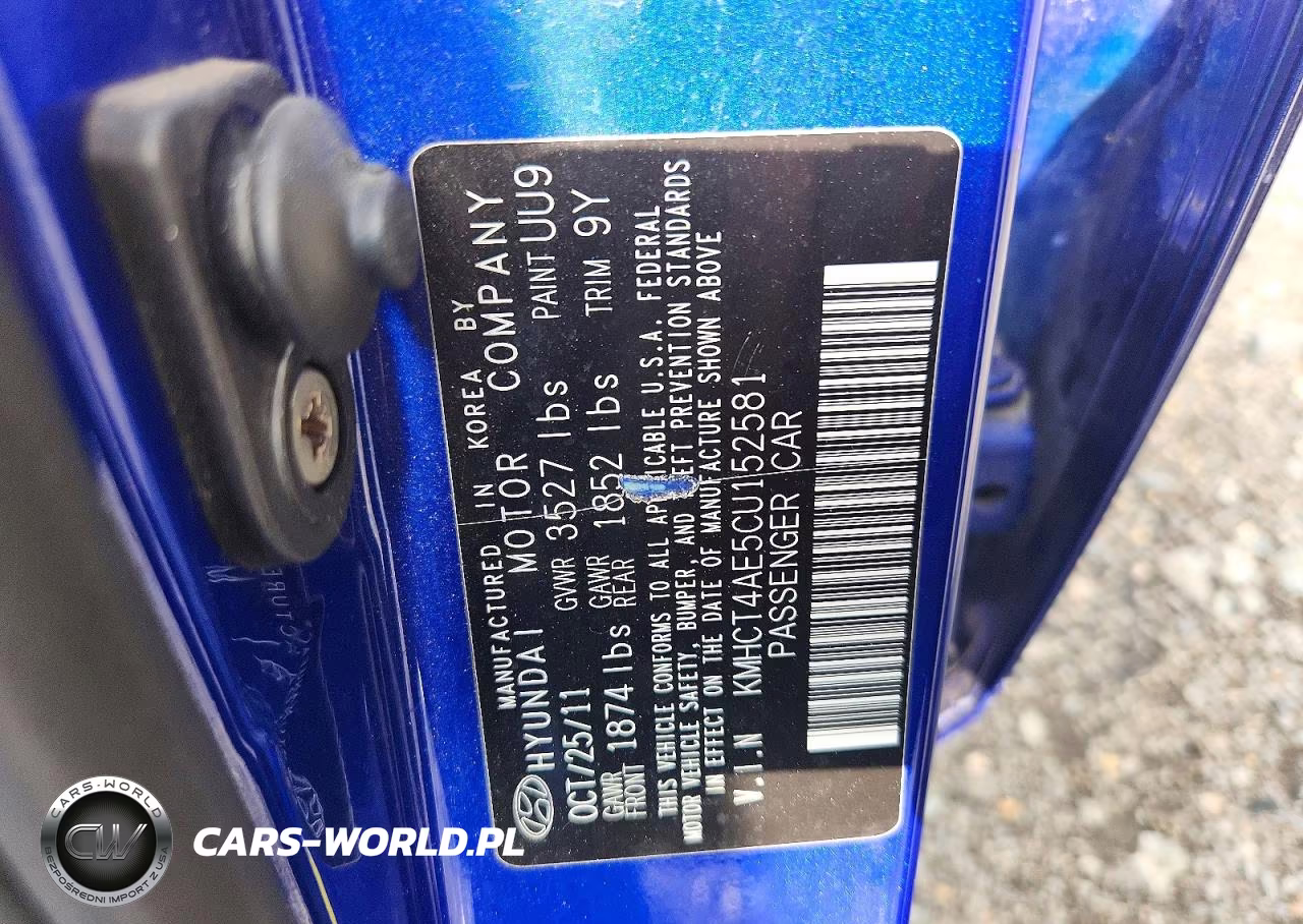 2012 Hyundai Accent Gls VIN:KMHCT4AE5CU152581 - 12