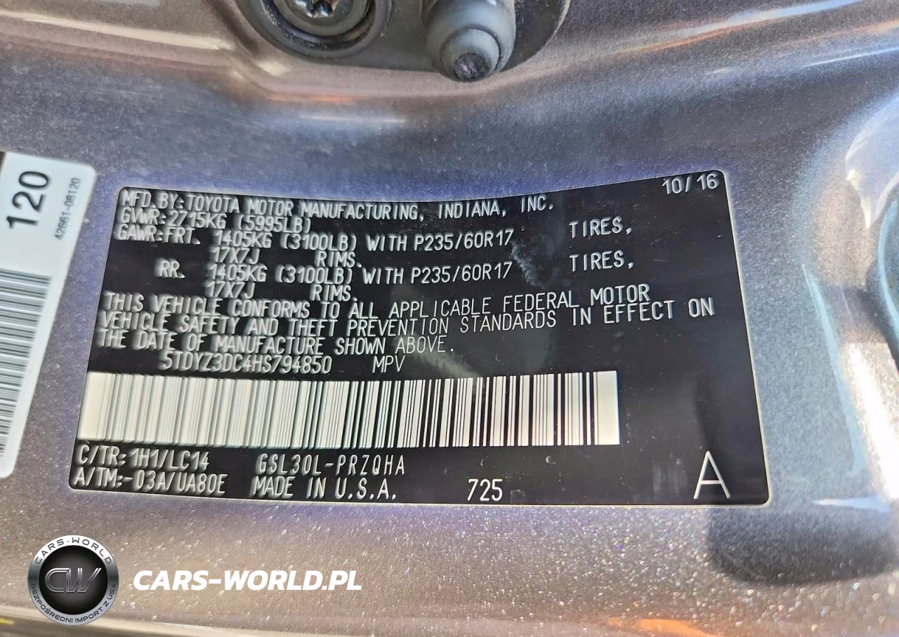 2017 Toyota Sienna Xle 8-Passenger VIN:5TDYZ3DC4HS794850 - 13