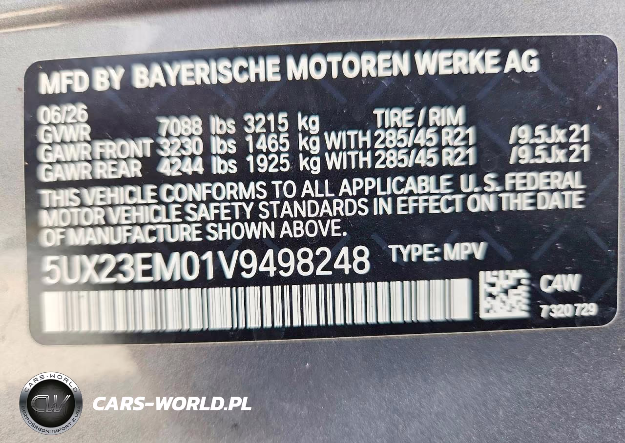 2027 BMW X7 xDrive40I VIN:5UX23EM01V9498248 - 14