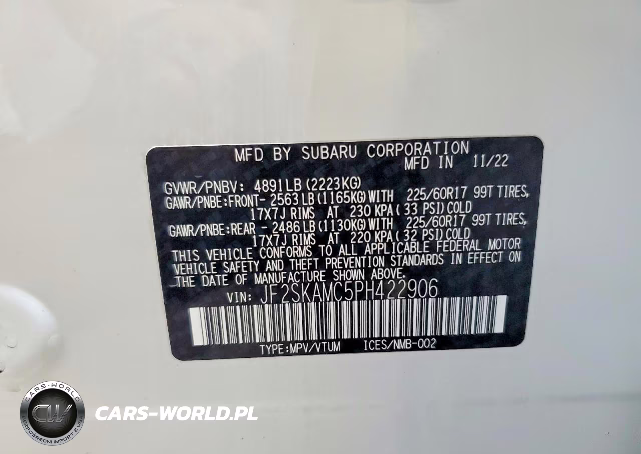 2023 Subaru Forester Wilderness VIN:JF2SKAMC5PH422906 - 13