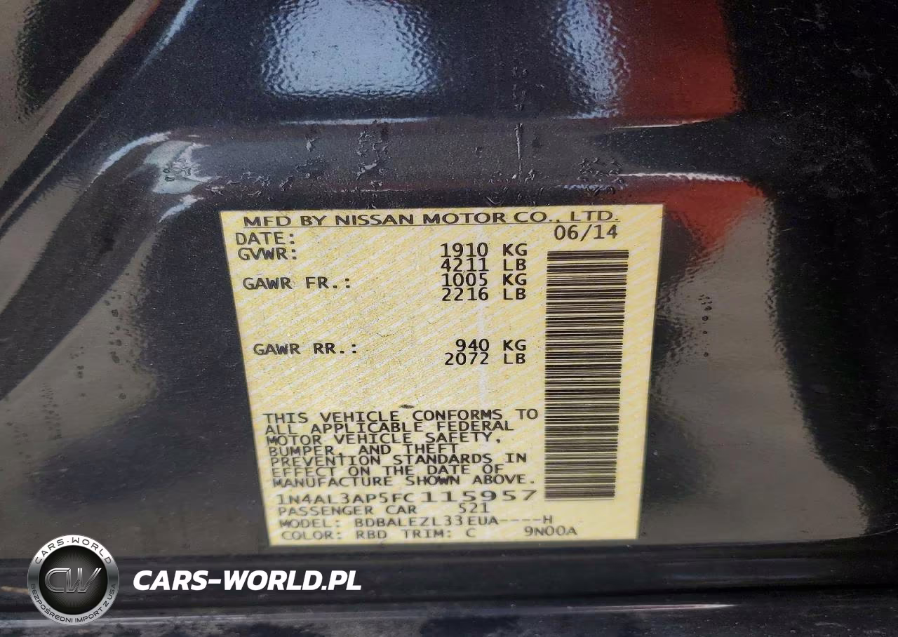 2015 Nissan Altima 2.5 S VIN:1N4AL3AP5FC115957 - 12