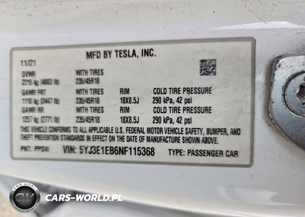 2022 Tesla Model 3 VIN:5YJ3E1EB6NF115368 - 12