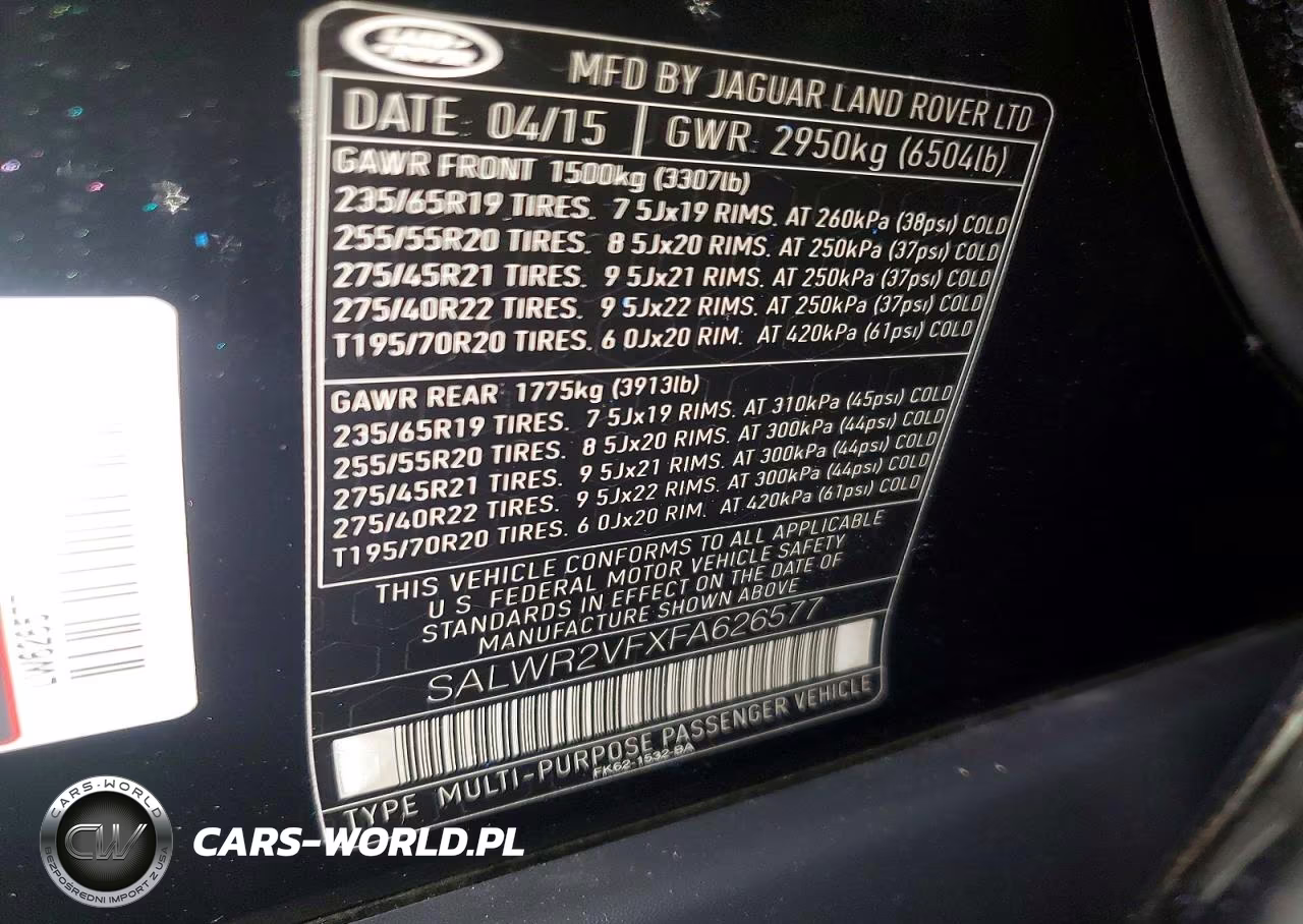 2015 Land Rover Range Rover Sport 3.0L V6 Supercharged Hse VIN:SALWR2VFXFA626577 - 12