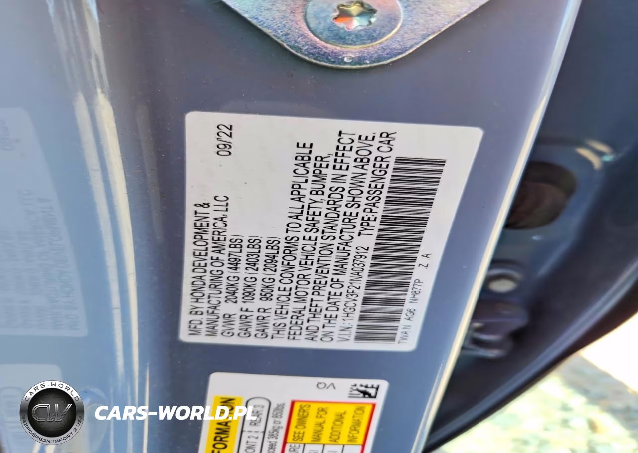 2022 Honda Accord Hybrid Sport VIN:1HGCV3F21NA037912 - 13