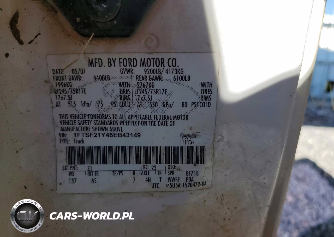 2008 Ford F250 Super Duty VIN:1FTSF21Y48EB43149 - 12