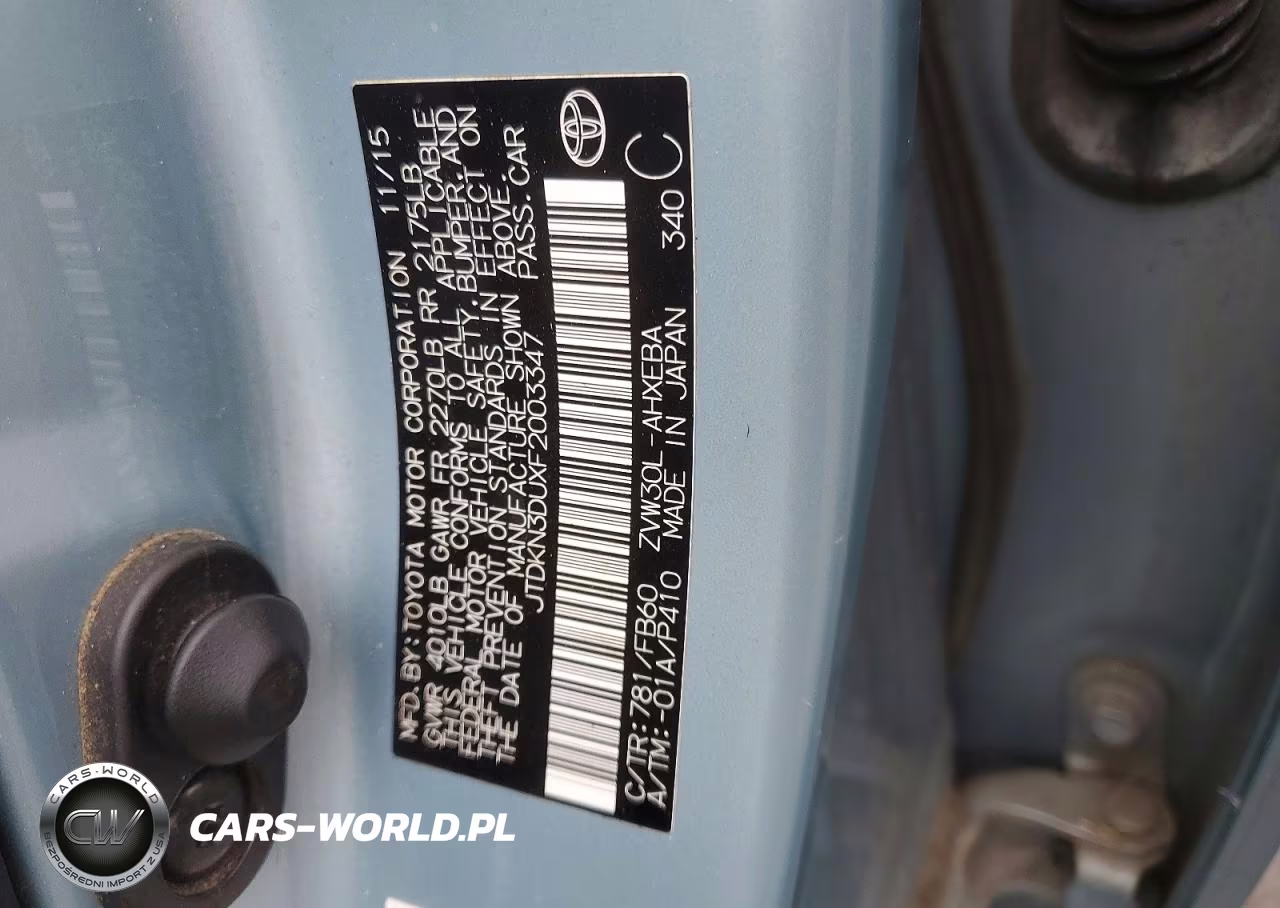 2015 Toyota Prius Two VIN:JTDKN3DUXF2003347 - 12