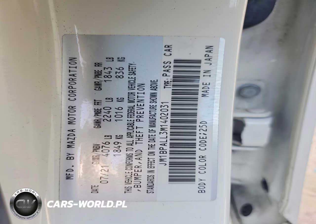 2021 Mazda 3 Preferred VIN:JM1BPALL3M1402031 - 12