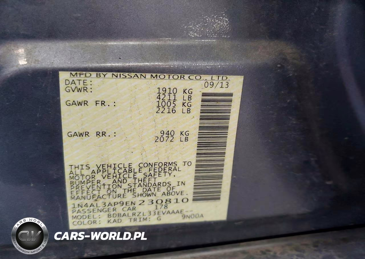2014 Nissan Altima 2.5 S VIN:1N4AL3AP9EN230810 - 12
