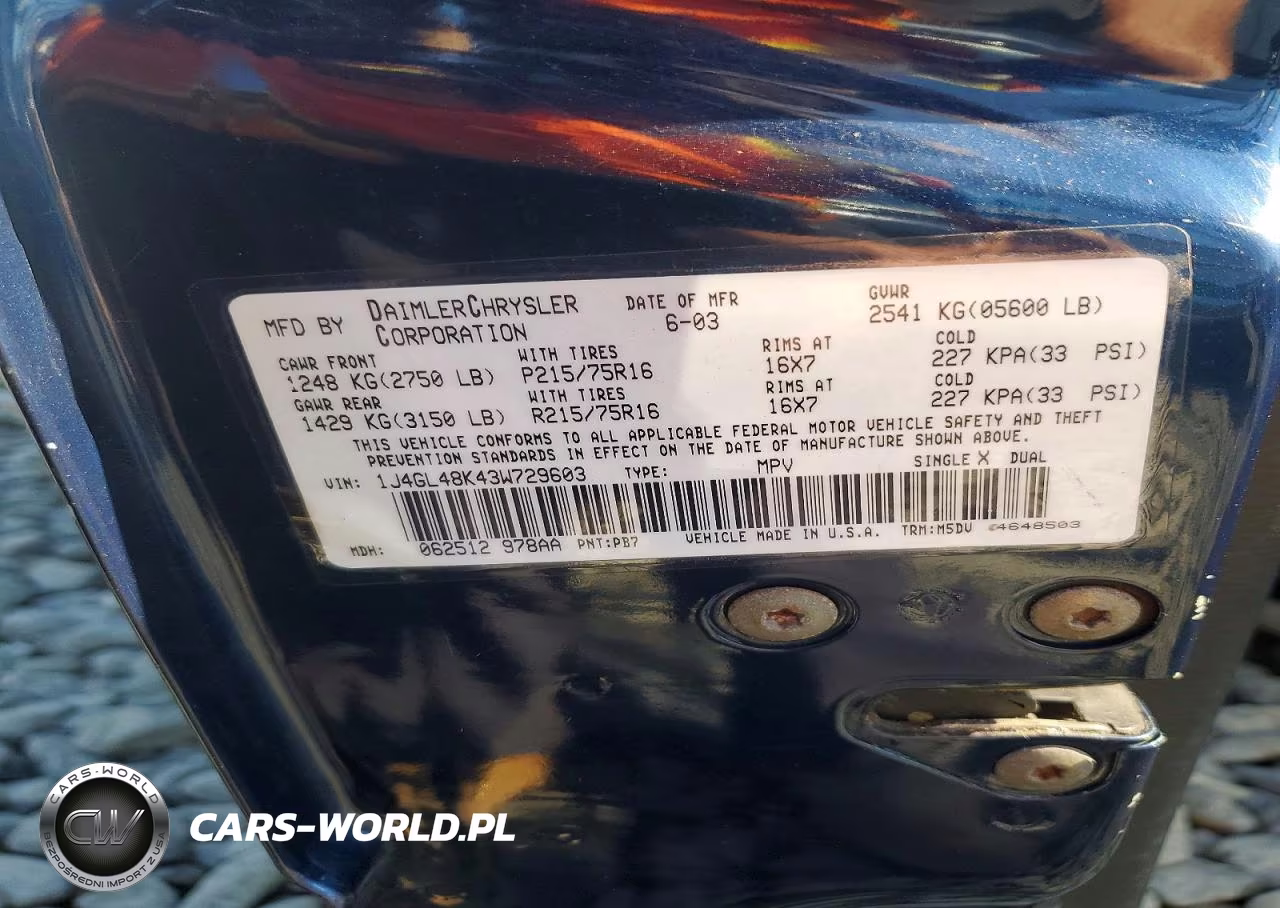 2003 Jeep Liberty Sport VIN:1J4GL48K43W729603 - 12