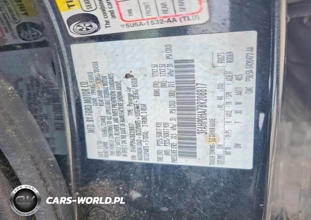 2011 Ford Fusion Se VIN:3FAHP0HA7BR208817 - 12