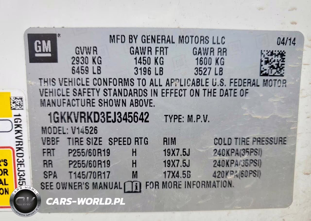 2014 GMC Acadia Slt-1 VIN:1GKKVRKD3EJ345642 - 14
