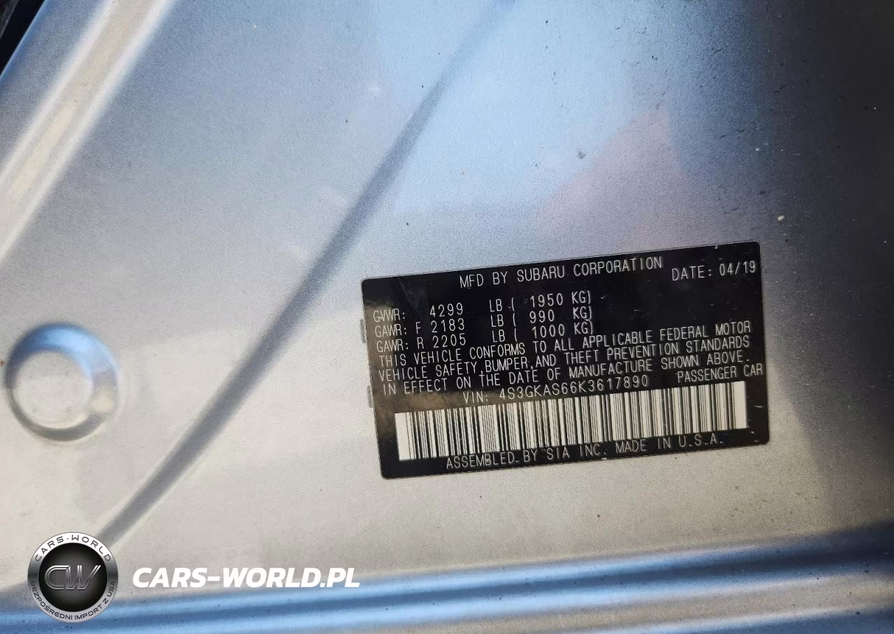 2019 Subaru Impreza Limited VIN:4S3GKAS66K3617890 - 12