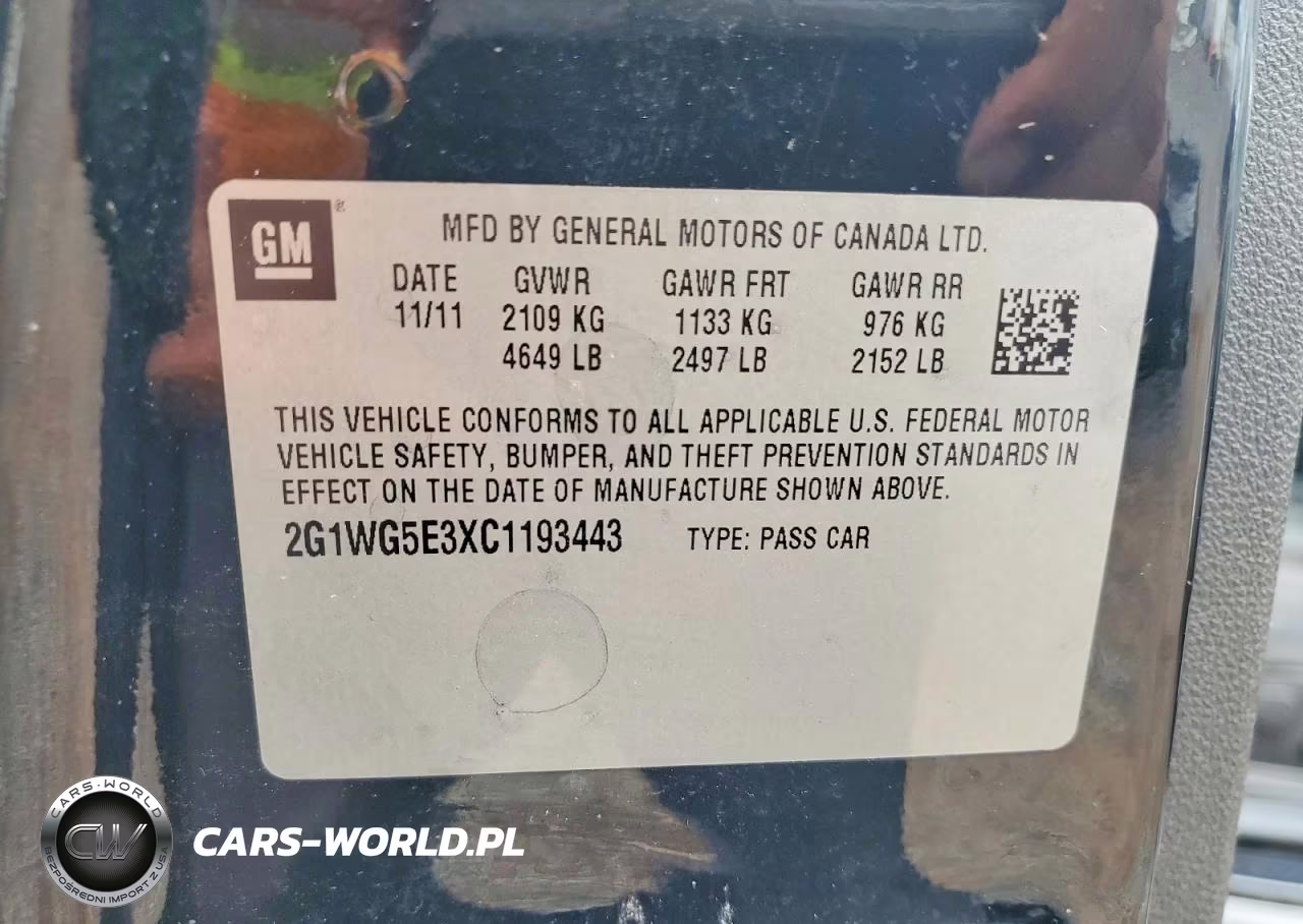 2012 Chevrolet Impala Lt VIN:2G1WG5E3XC1193443 - 13
