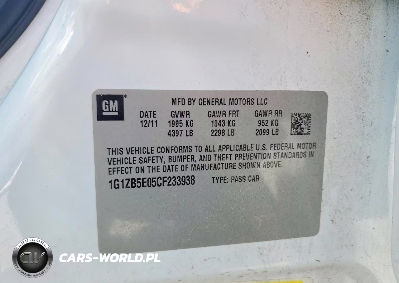 2012 Chevrolet Malibu Ls VIN:1G1ZB5E05CF233938 - 12