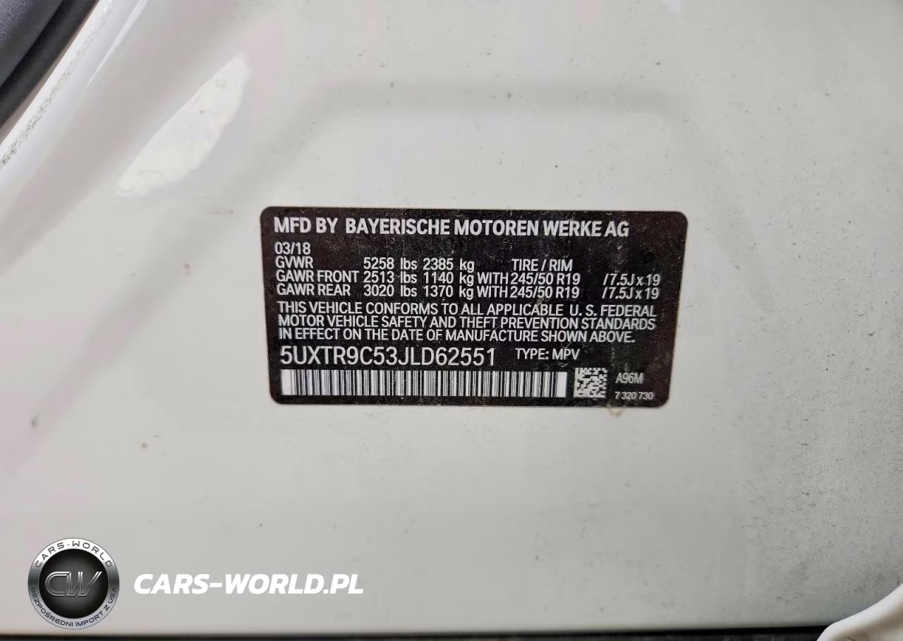 2018 BMW X3 xDrive30I VIN:5UXTR9C53JLD62551 - 13