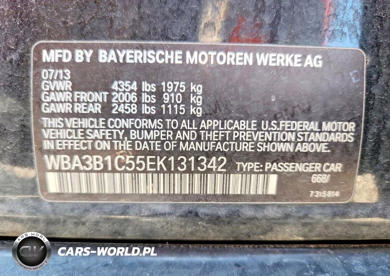 2014 BMW 320 I VIN:WBA3B1C55EK131342 - 12