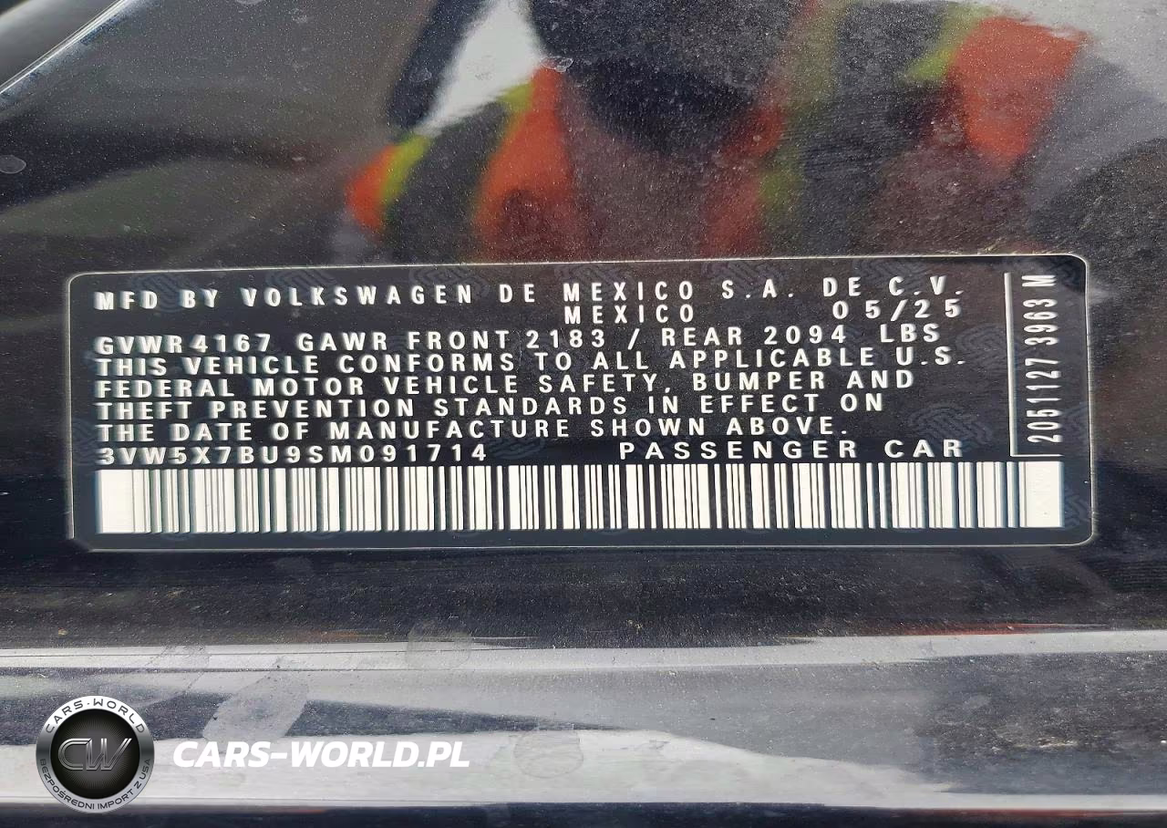 2025 Volkswagen Jetta S VIN:3VW5X7BU9SM091714 - 12