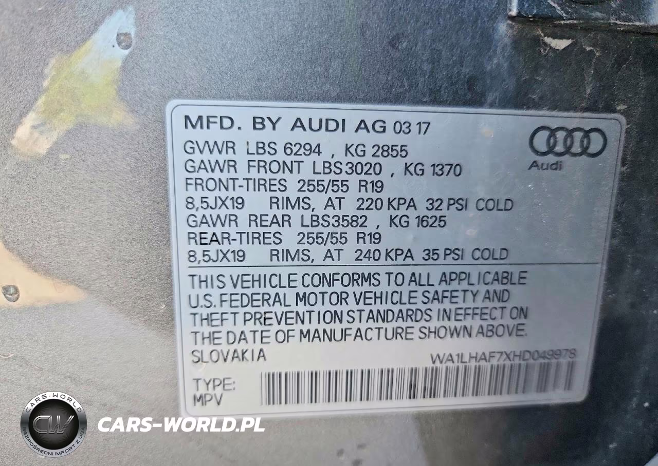 2017 Audi Q7 Premium Plus VIN:WA1LHAF7XHD049978 - 14