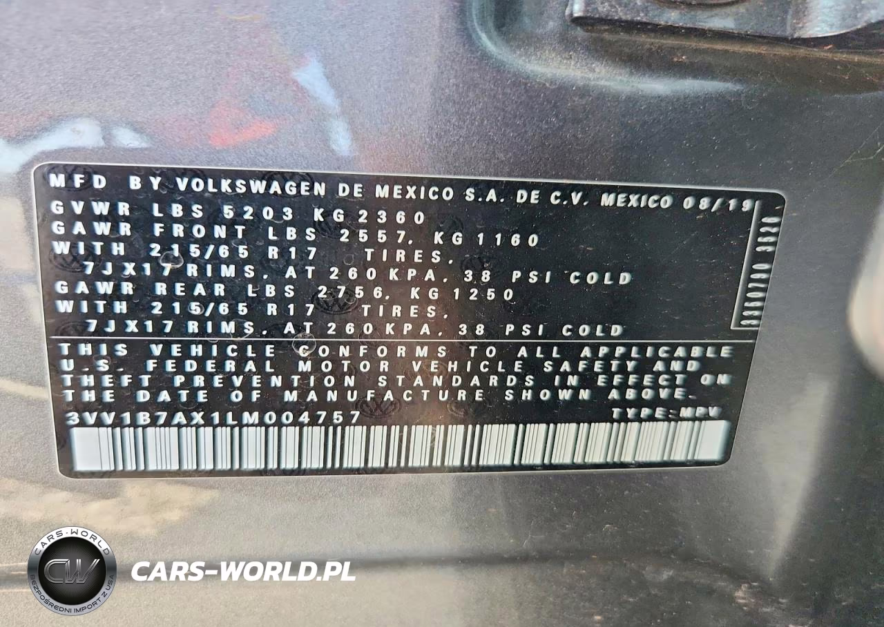 2020 Volkswagen Tiguan S VIN:3VV1B7AX1LM004757 - 13