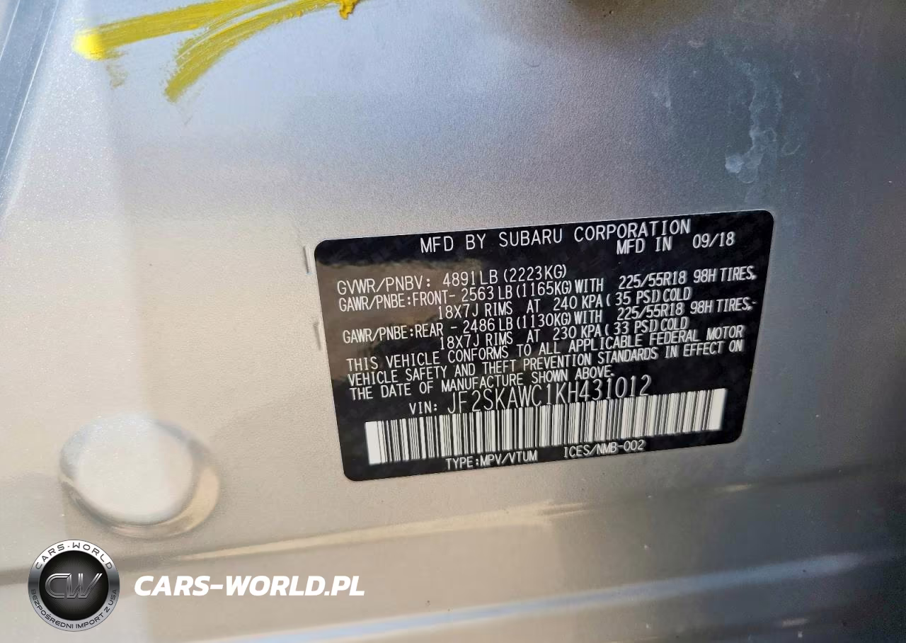 2019 Subaru Forester Touring VIN:JF2SKAWC1KH431012 - 13