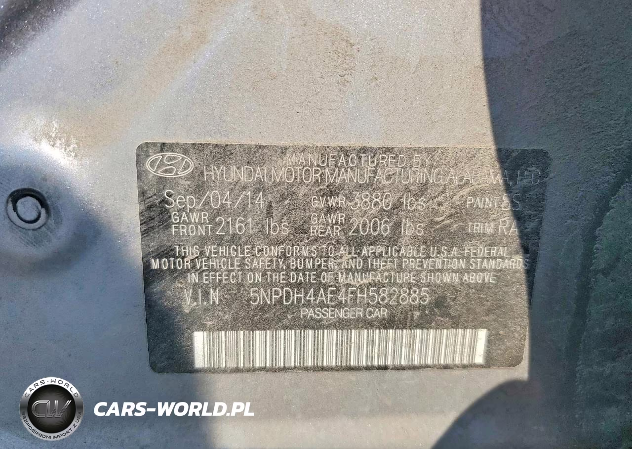 2015 Hyundai Elantra Se VIN:5NPDH4AE4FH582885 - 13