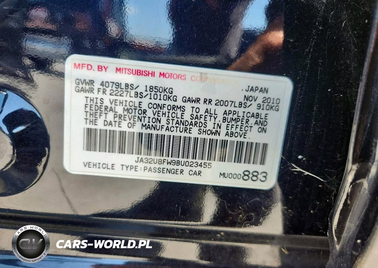 2011 Mitsubishi Lancer Gts VIN:JA32U8FW9BU023455 - 12