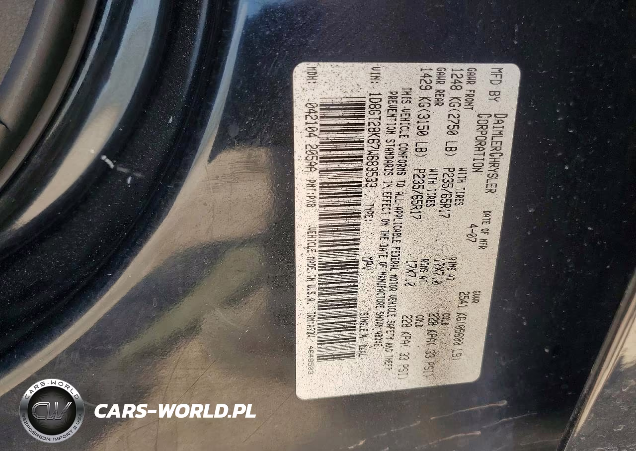 2007 Dodge Nitro Sxt VIN:1D8GT28K67W683533 - 12