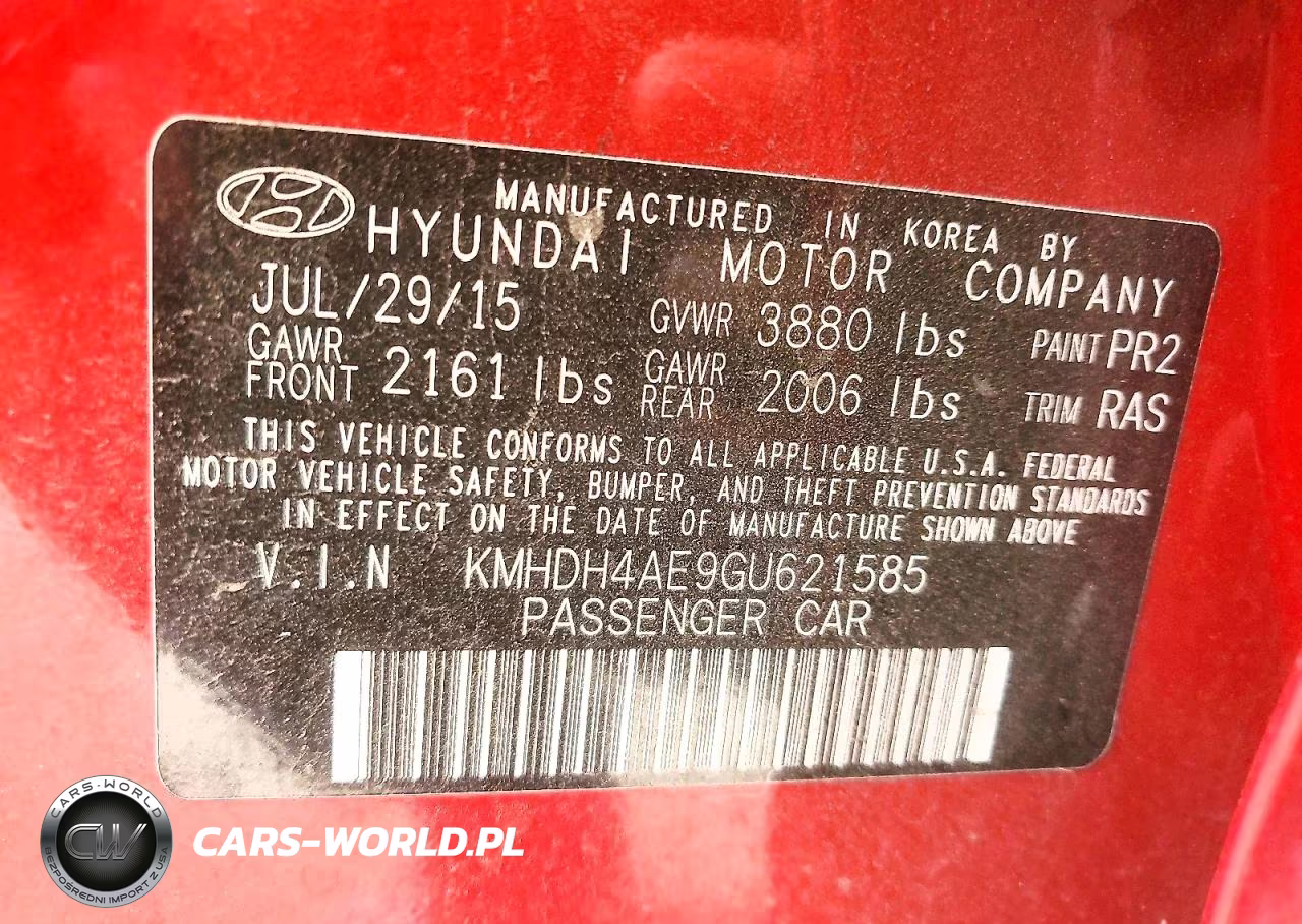 2016 Hyundai Elantra Se VIN:KMHDH4AE9GU621585 - 12